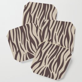 Abstract brown cream zebra animal print Coaster