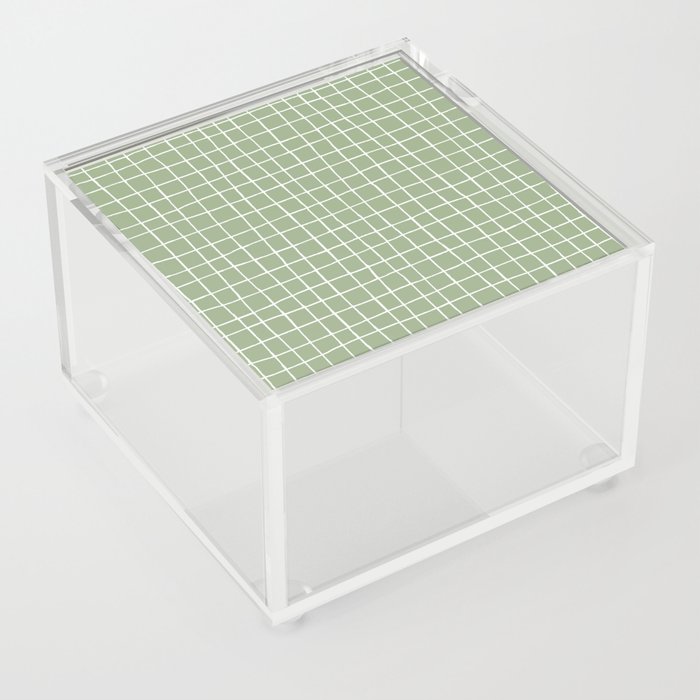 Sage Green Plaid Acrylic Box