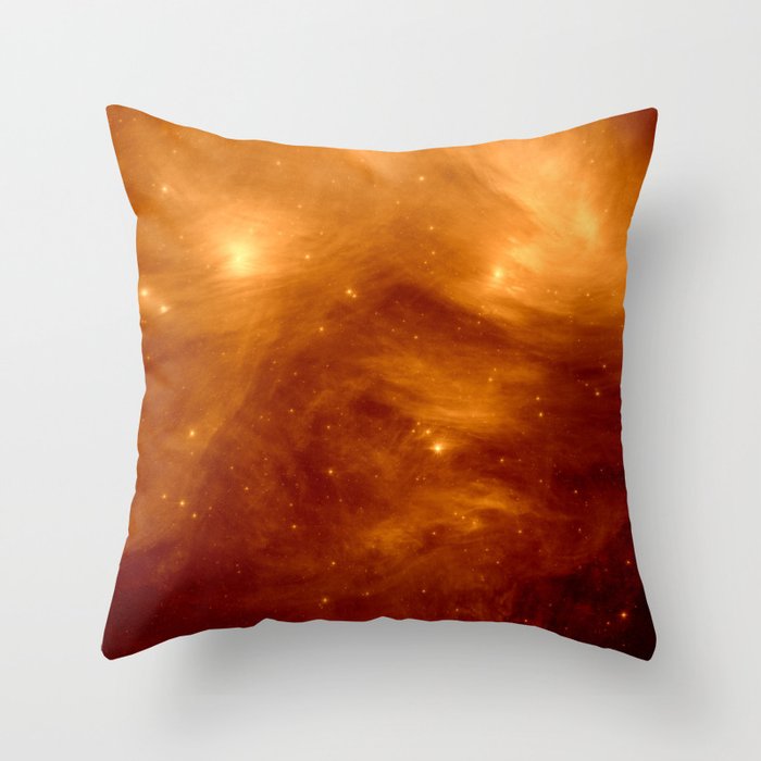 Copper Galaxy Nebula : The Seven Sister Pleiades Throw Pillow