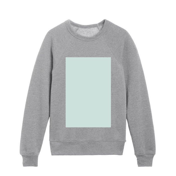 Light Aqua Green Gray Solid Color Pantone Hint of Mint 11-4805TCX Shades of Blue-green Hues Kids Crewneck