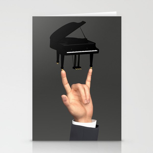 The tiny piano  on the rock sign Stationery Cards