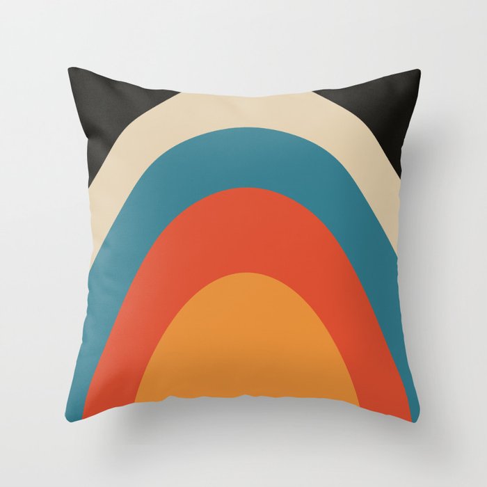 Retro egg stripes Throw Pillow