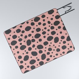 Pink & Navy Scandi Animal Print Pattern Picnic Blanket