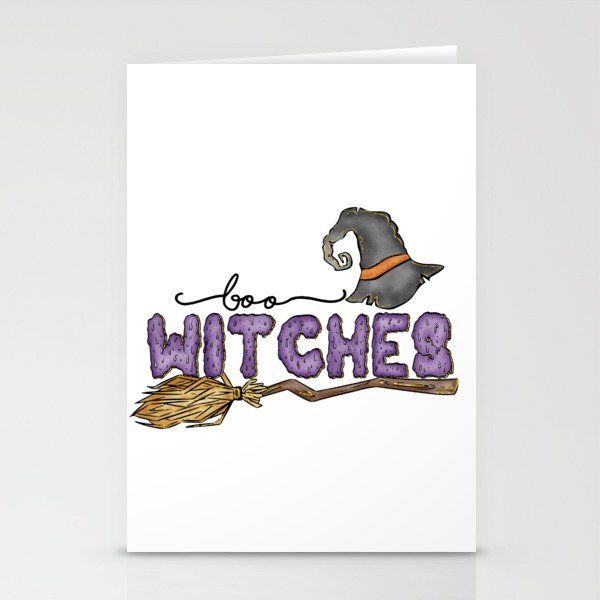 Boo witches funny Halloween Spider Ghost Stationery Cards