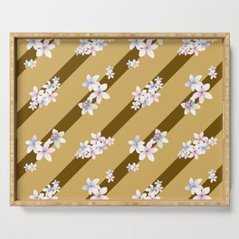 Lines and Flowers Design Serving Tray