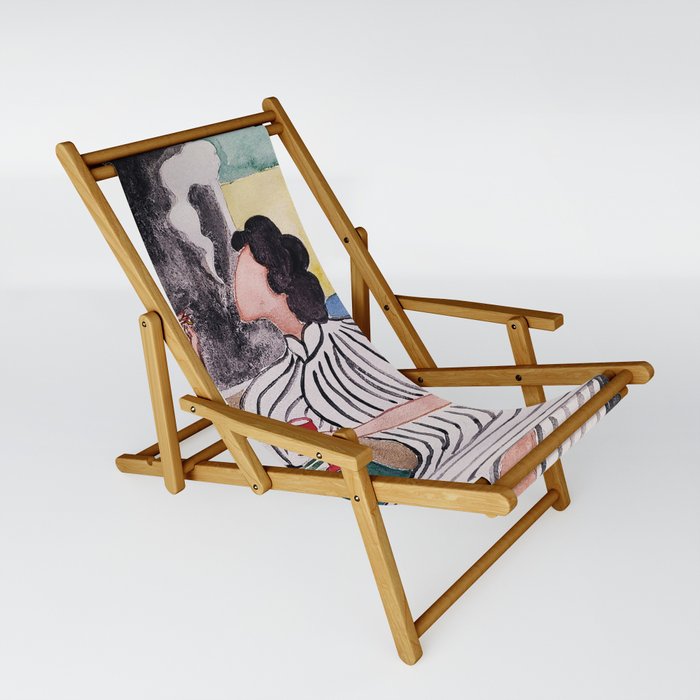 smoking woman in cheongsam Sling Chair