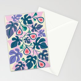Purple Fig Pattern Stationery Card