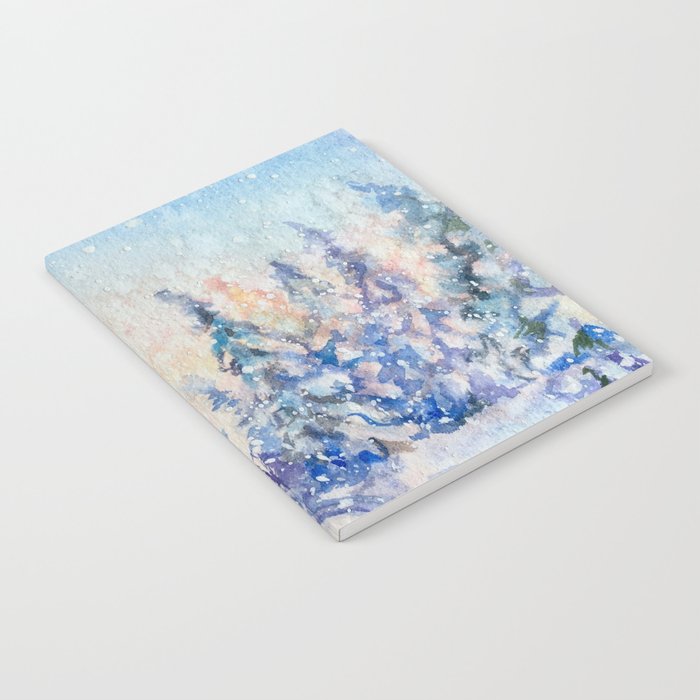 Magical Snowy Fairy Forest Landscape Notebook