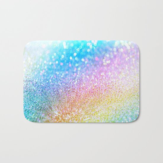 rainbow glitter Bath Mat