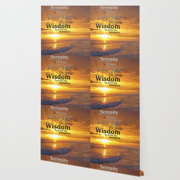 Serenity Prayer With Sunset By Sharon Cummings Wallpaper By