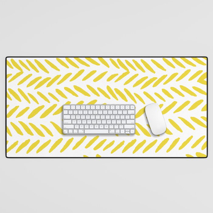 Knitting pattern - yellow Desk Mat