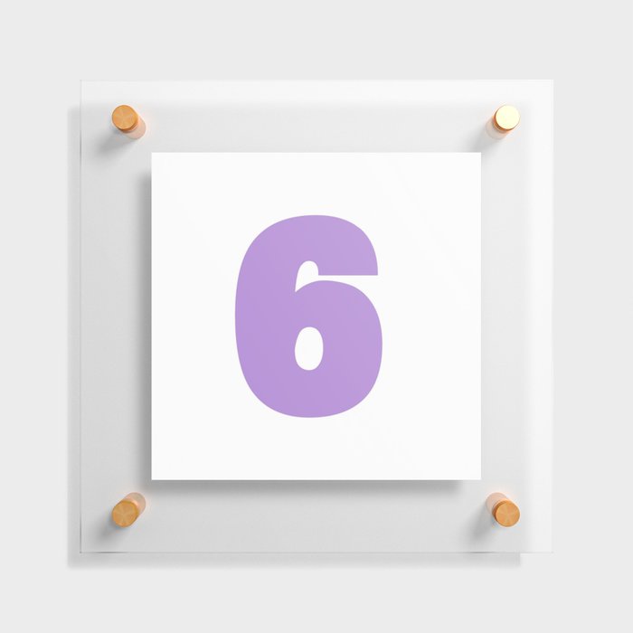 6 (Lavender & White Number) Floating Acrylic Print