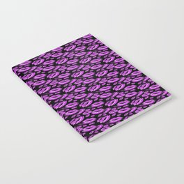 Two Kisses Collided Playful Pink Colored Lips Pattern Notebook