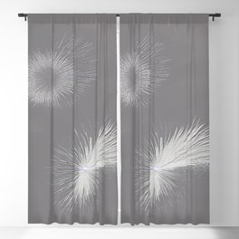 Dandelion Seeds Blowing in the Wind Gray Background Blackout Curtain