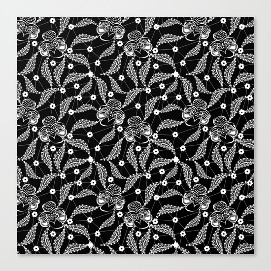 White vintage lace . Canvas Print