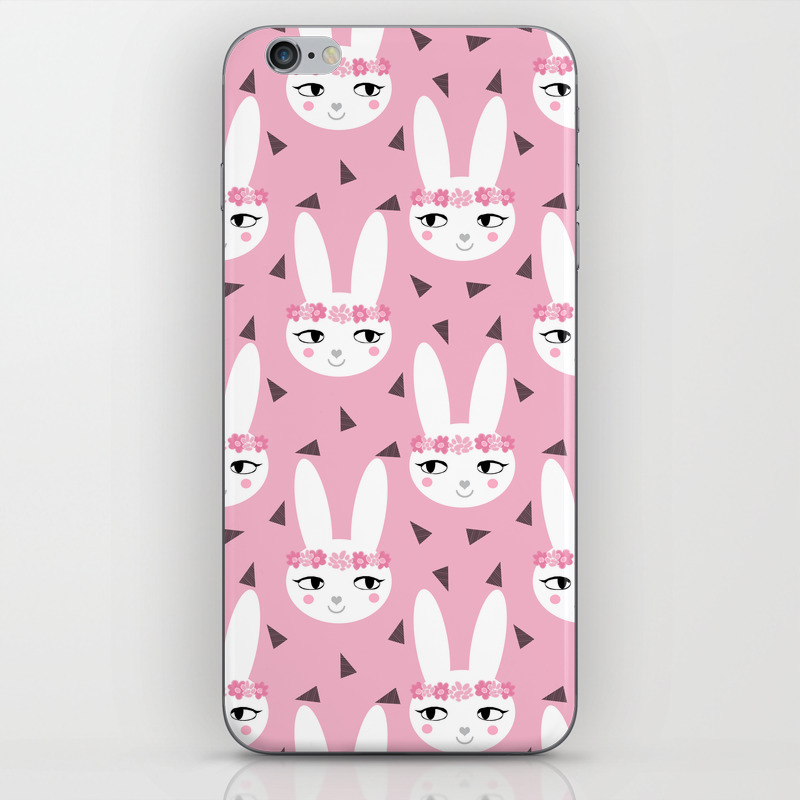 Bunny Baby Girl Rabbit Illustration Cute Decor For Girls Room Pink