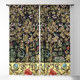 William Morris Northern Garden with Daffodils, Dogwood, & Calla Lily Floral Textile Print Blackout Curtain