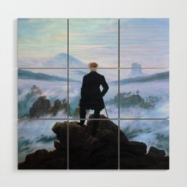 Caspar David Friedrich (German, 1774-1840) - Title: The Wanderer Above the Sea of Fog (Der Wanderer über dem Nebelmeer) - Date: 1818 - Style: Romanticism - Genre: Landscape - Media: Oil - Digitally Enhanced Version (1600dpi) - Wood Wall Art