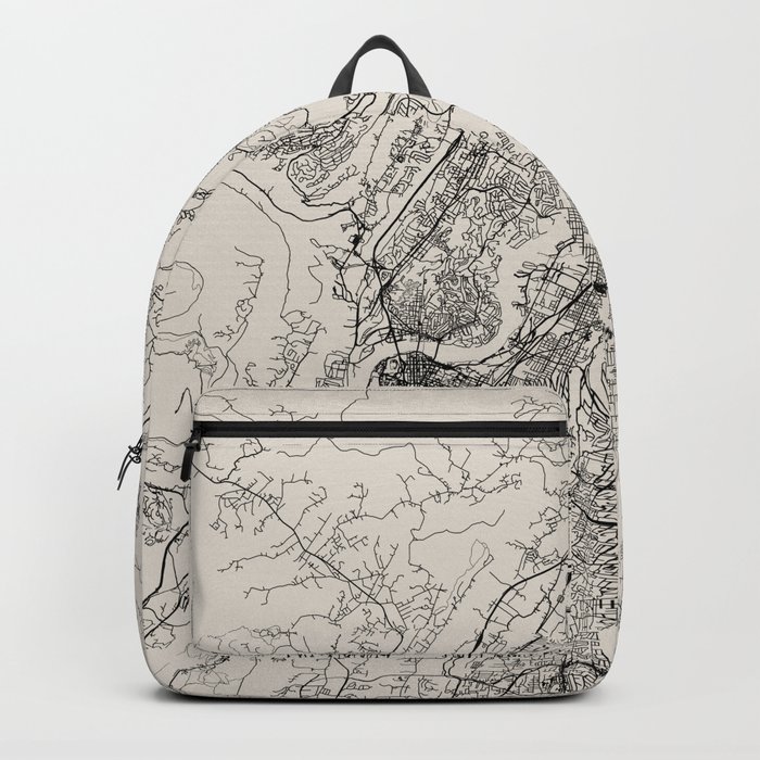 USA, Chattanooga Black&White Map -  Backpack