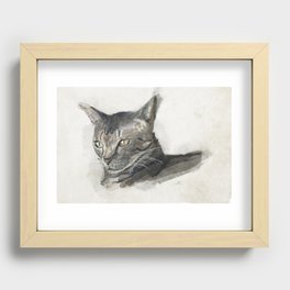 Portrait of a cat Recessed Framed Print
