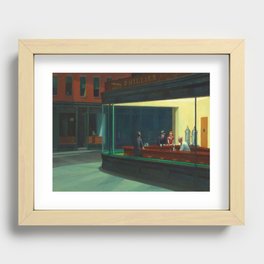 Edward Hopper's Nighthawks Recessed Framed Print
