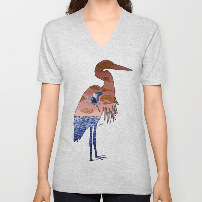 Crane V Neck T Shirt