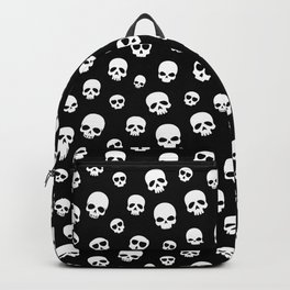 White Skulls Goth Alternative Pattern  Backpack