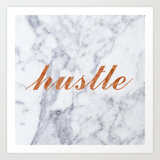 Hustle Marble Brass Copper Bronze Art Print