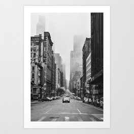 The streets of New York, America | Black and white New York City travel photography | Fine art print Art Print