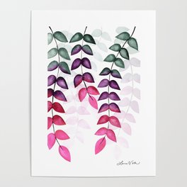Pink Leaves Poster