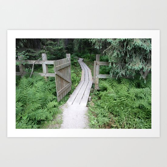 little gate to the big forest Art Print