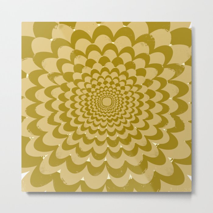 Happy Hippie Retro Sunflower Metal Print