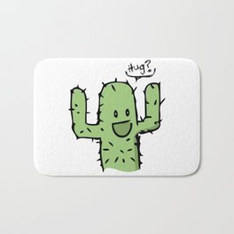 Hug? cactus free hug Bath Mat | Illustration, Digital, Cartoon, Funny, Comic, Vector, Drawing, Other, Love 