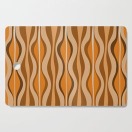 Hourglass Abstract Mid-century Modern Pattern in 70s Brown Orange Beige Cutting Board