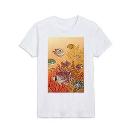 coral reef deep silence orange Kids T Shirt