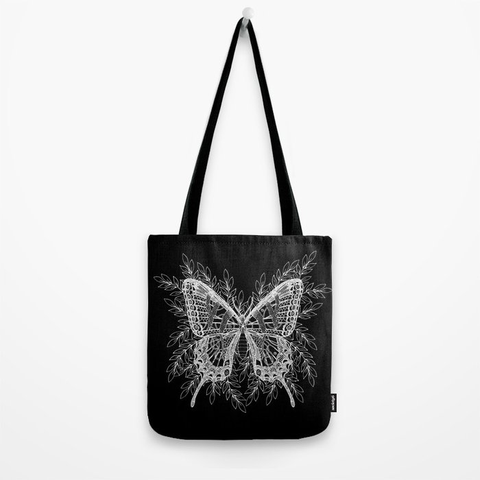 Black and White Butterfly Design Tote Bag by oursunnycdays | Society6