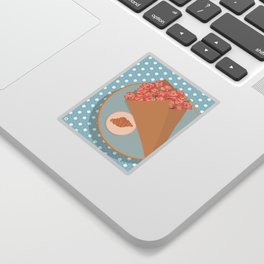 Les Fleurs de Paris - Roses, Croissants and Cafes Sticker