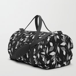 Leaves Pattern Black Duffle Bag