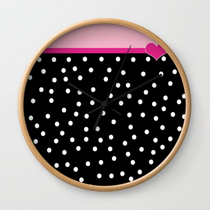 Pink Black Collection Wall Clock