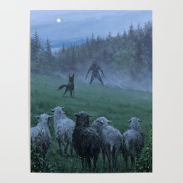 Shepherd and his faithful dog Poster