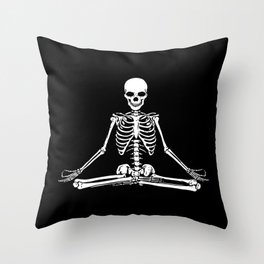 Meditation Skeleton Throw Pillow