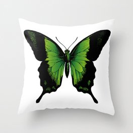 Green Butterfly | Vintage Butterfly | Green and Black | Throw Pillow