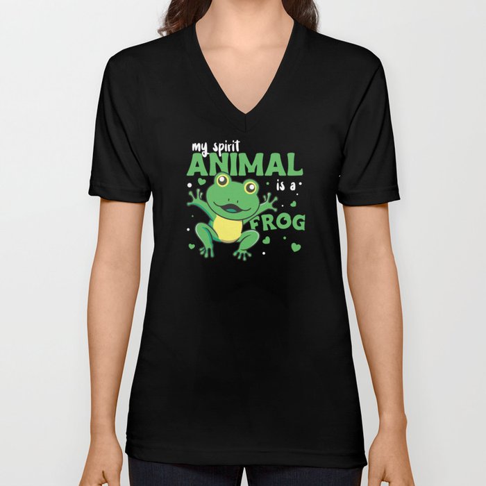 my spirit animal is a frog Frog Lovers V Neck T Shirt
