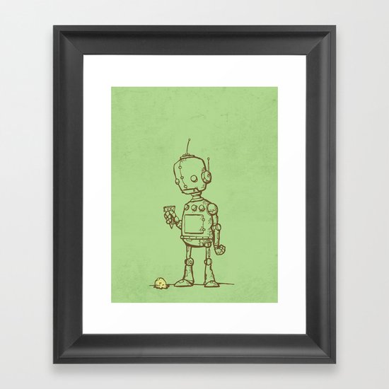 A Robot's Ice Cream Framed Art Print