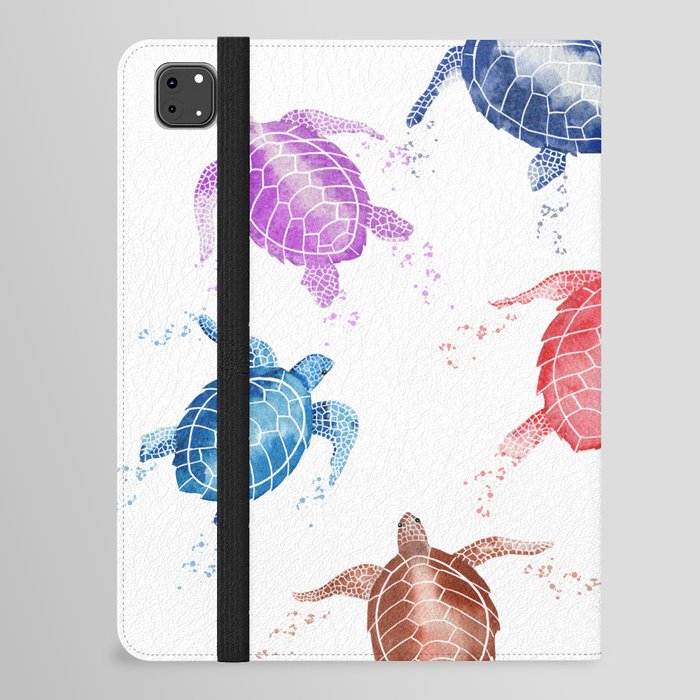 Sea Turtle Rainbow Colors  iPad Folio Case