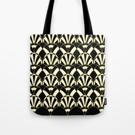 Art Deco Fans 1.2 Black BG Gold & Cream Decorative Fan Design Tote Bag