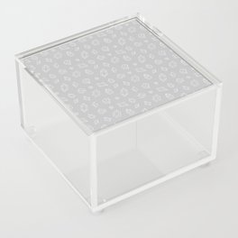 Light Grey and White Gems Pattern Acrylic Box