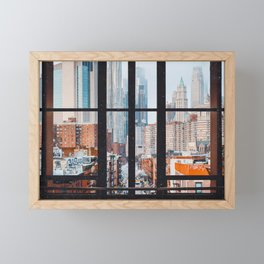 New York City Window Framed Mini Art Print