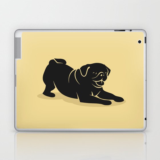 Pug Dog Vector Illustration Pug Cute Laptop & iPad Skin