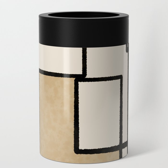 Piet Composition - Mid-Century Modern Minimalist Geometric Abstract Can Cooler
